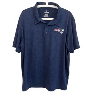 Fanatics Patriots Polo Shirt - XL Short Sleeve Dark Blue